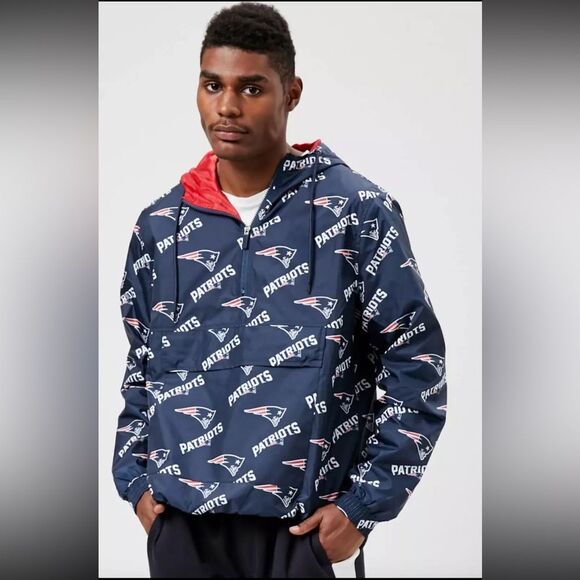 NFL Team Apparel New England Patriots Logo Anorak Jacket Mens Small - Picture 1 of 8